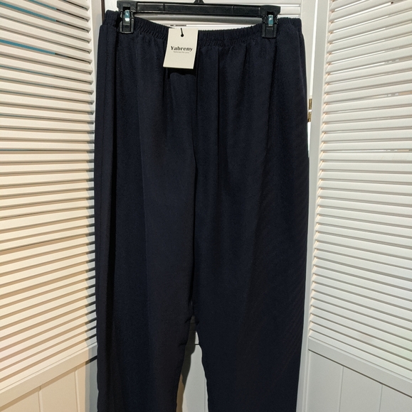 2 Piece Navy Chiffon Women's Pantsuit - Picture 4 of 6